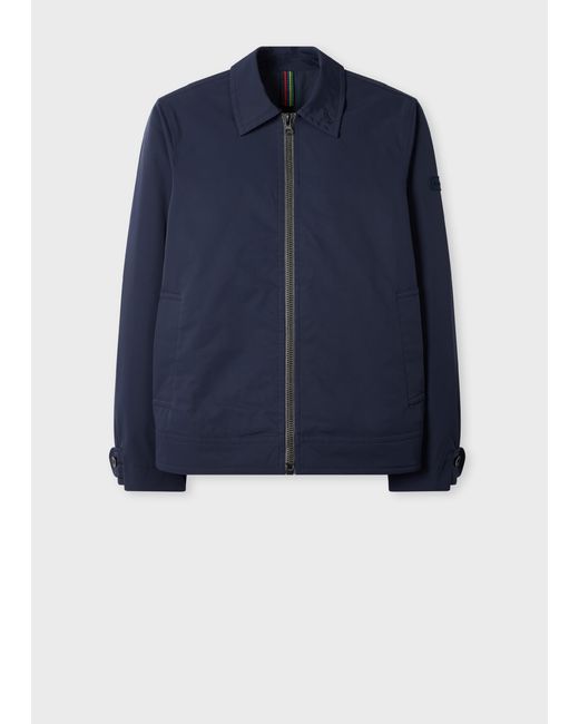 Paul Smith Blue Recycled Polyester Zip Blouson Jacket for men
