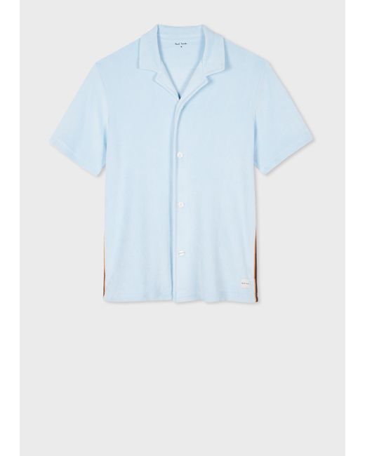 Paul Smith Pale Blue Towelling Lounge Shirt for men