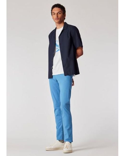 Paul Smith Blue Tapered-Fit Garment-Dyed Organic Cotton-Stretch Jeans for men