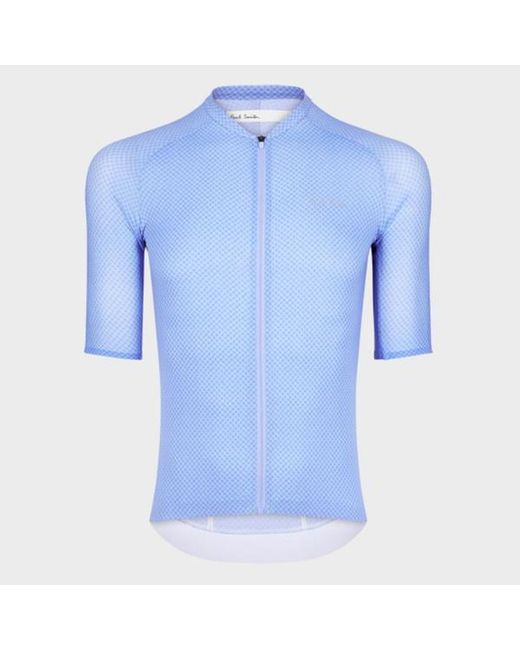 Paul Smith Blue Mini Checkerboard Race Cycling Jersey for men