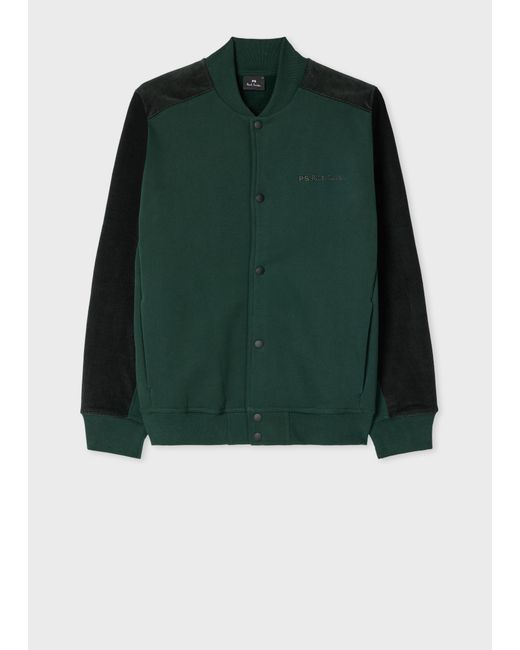 Paul Smith Green Dark Mix-Up Jersey Bomber Jacket for men