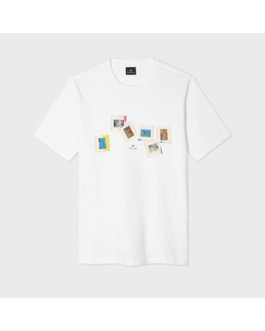 Paul Smith White 'Slides' T-Shirt for men