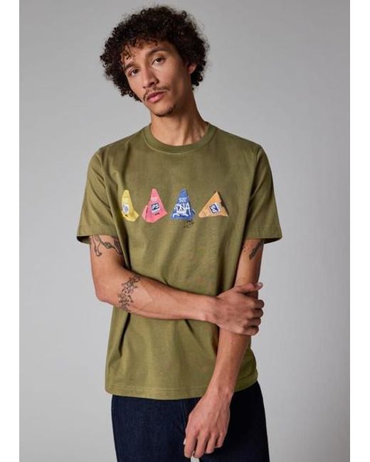 Paul Smith Green 'Cones' Print T-Shirt for men