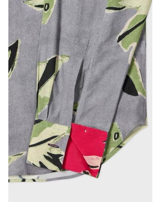 Paul Smith Gray 'Le Peche Fish' Print Viscose Shirt for men
