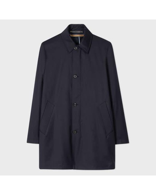 Paul Smith Blue 'Storm System' Wool Mac With Detachable Gilet for men