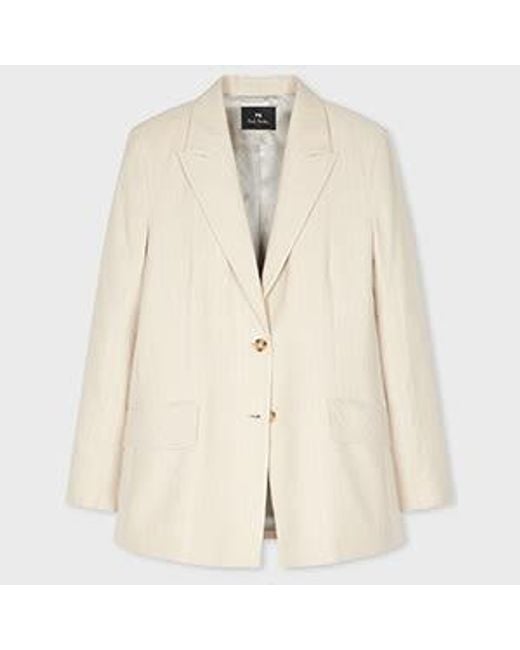 Paul Smith Natural Cream Pinstripe Two-Button Blazer