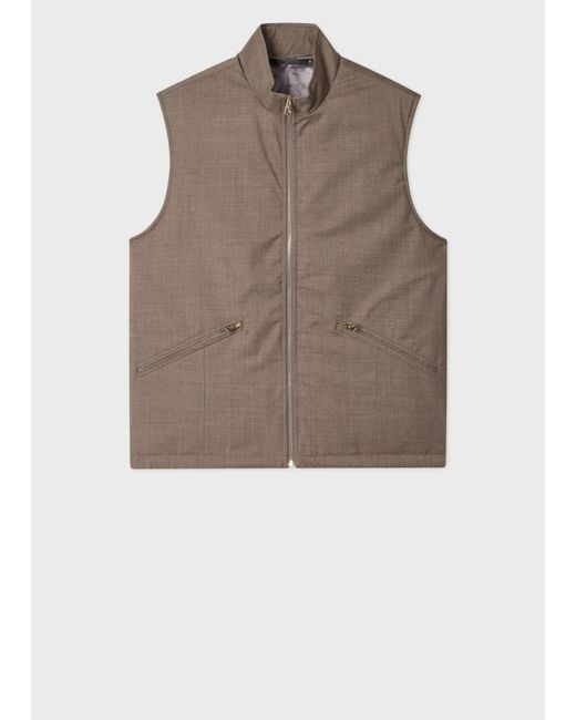 Paul Smith Brown Melange 'Storm System' Wool Gilet for men