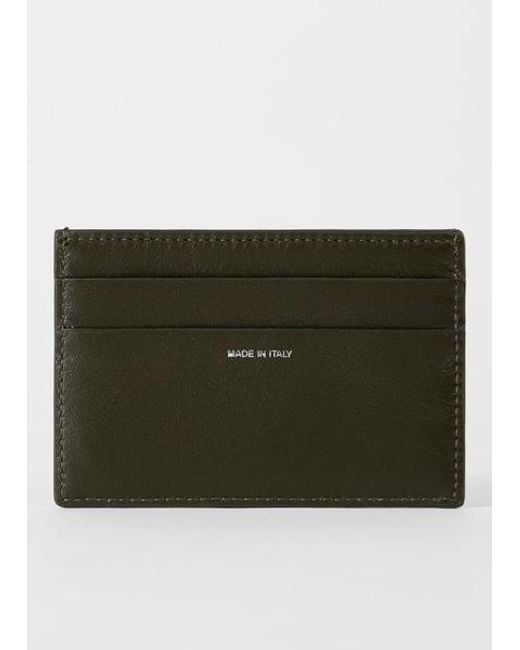 Paul Smith Blue Leather 'Seasonal Stripe' Credit Card Holder for men