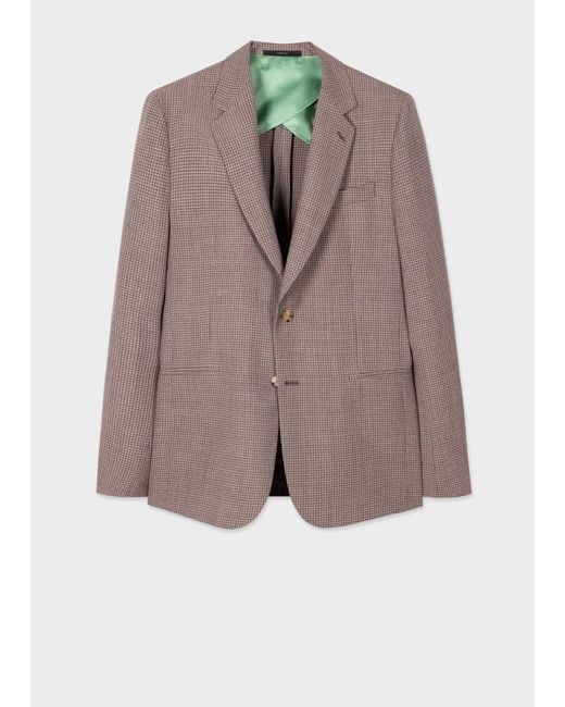 Paul Smith Brown Gingham Duo-check Wool Buggy Lined Blazer for men