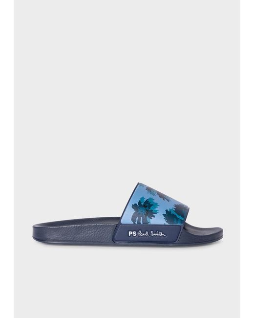 PS by Paul Smith Blue 'palmera' 'nyro' Slides Multicolour for men
