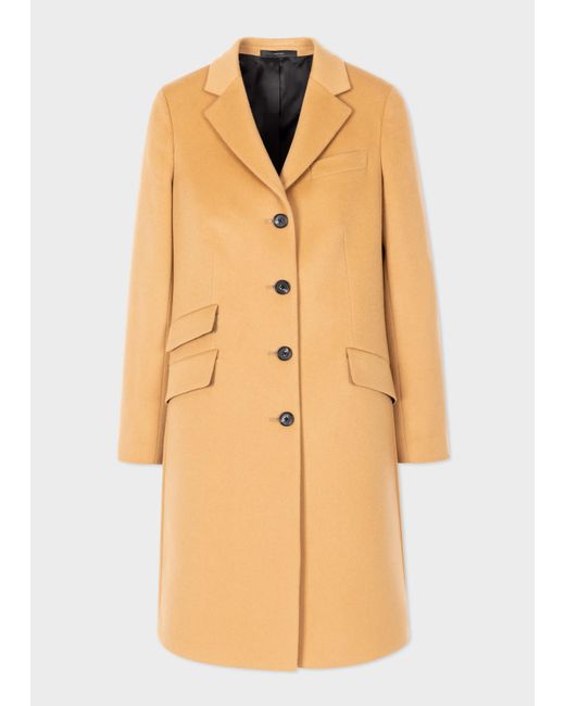 Paul Smith Natural Camel Wool-cashmere Epsom Coat