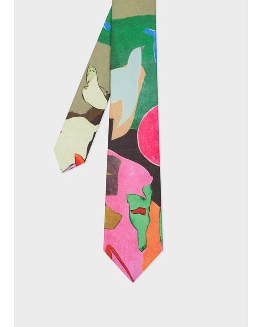 Paul Smith Multicolor Bright 'River Collage' Tie for men