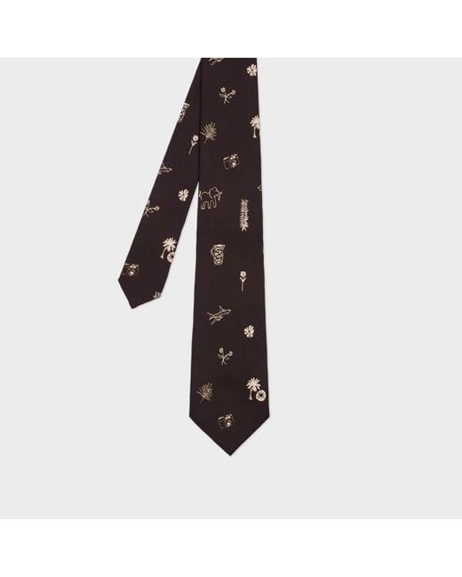 Paul Smith Black Silk 'Travel' Tie for men