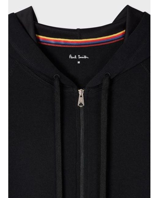 Paul Smith Black Cotton-Blend Zip Lounge Hoodie for men