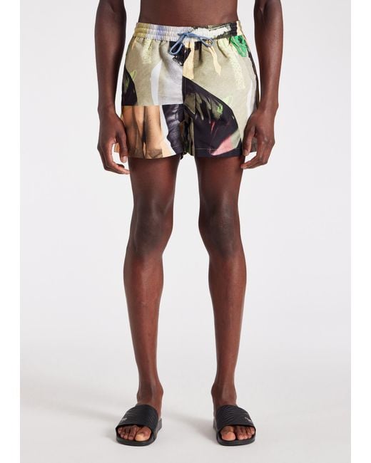 Paul Smith White 'Life Drawing' Print Swim Shorts for men