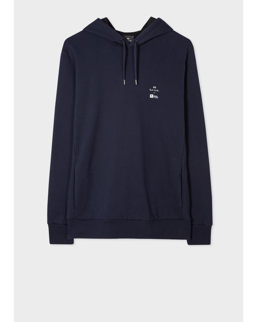 PS by Paul Smith Paul Smith For University Of Nottingham - Navy 'trent Building' Print Hoodie Blue for men