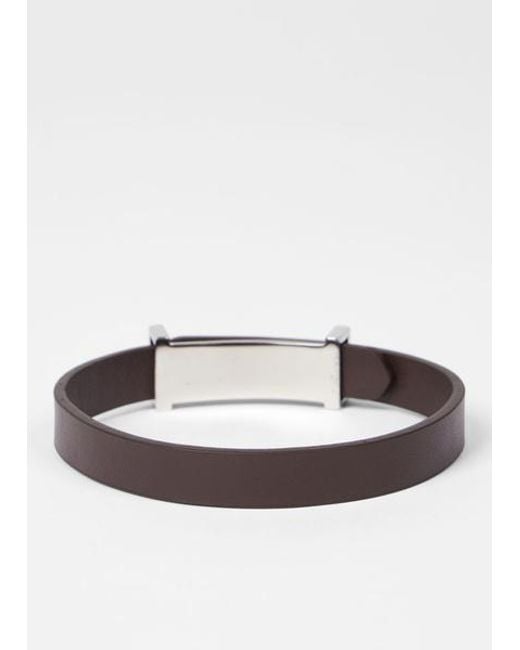 Paul Smith Metallic Signature Buckle Leather Bracelet for men