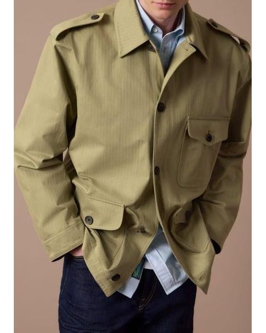 Paul Smith Blue Cotton Herringbone Field Jacket for men