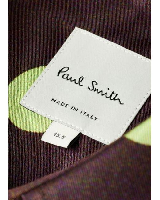 Paul Smith Brown Regular-Fit 'Pears And Polka Dot' Lyocell Shirt for men