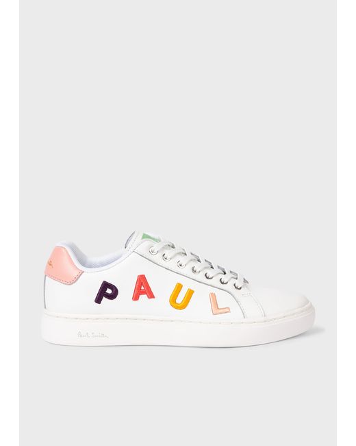 Paul Smith White Leather 'lapin' Logo Trainers