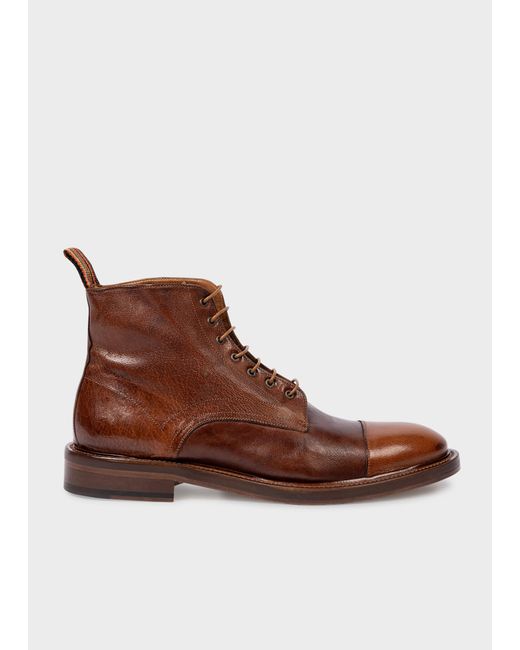 Paul Smith Tan Leather 'newland' Boots Brown for men