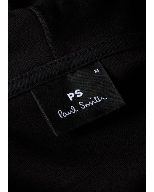 Paul Smith Black Happy Logo Zip Hoodie for men