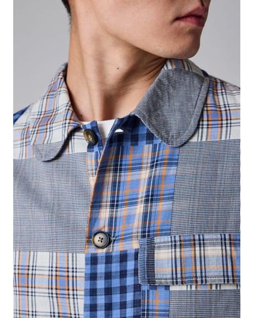 Paul Smith Blue Patchwork Check Chore Jacket for men