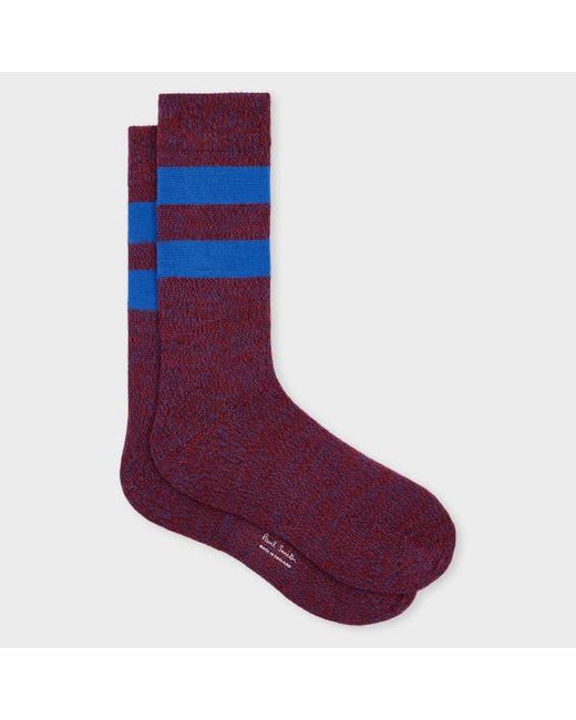 Paul Smith Purple Burgundy Twisted Wool-Blend Socks for men