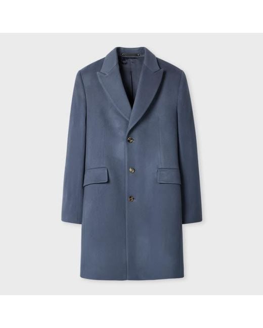 Cashmere Blend Cashmere Coat Paul Smith Wool Coat Paul Smith Steel