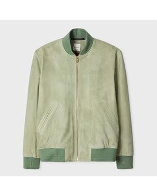Paul Smith Green Light Suede Bomber Jacket for men