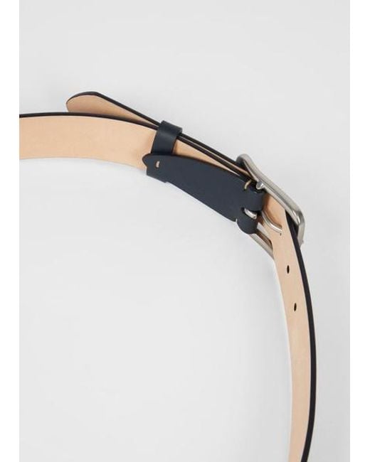 Paul Smith White 'Broad Stripe Zebra' Leather Belt for men