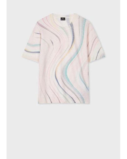 Paul Smith White Short Sleeve Wool Knitted Top