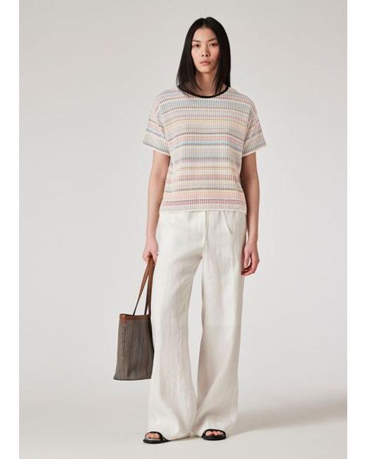 Paul Smith White 'Signature Stripe' Cotton T-Shirt