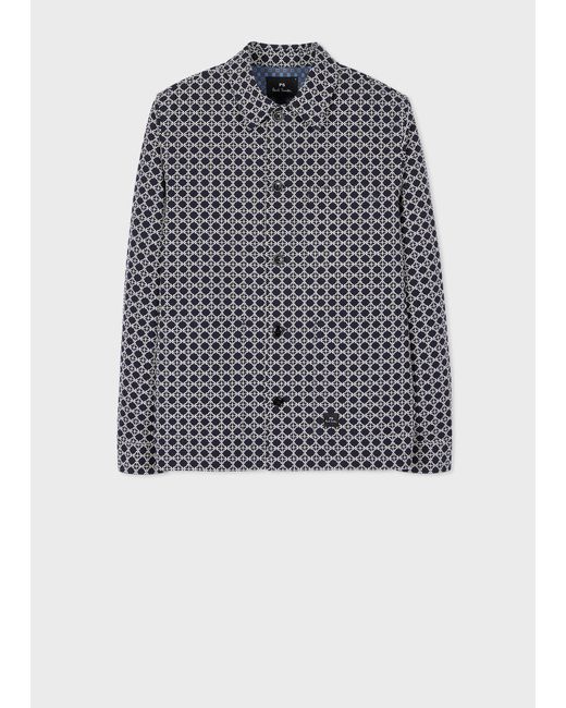 PS by Paul Smith Navy Cross-stitch Cotton Jacket Blue for men