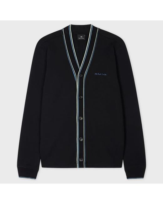Paul Smith Black Cotton Jersey Cardigan for men