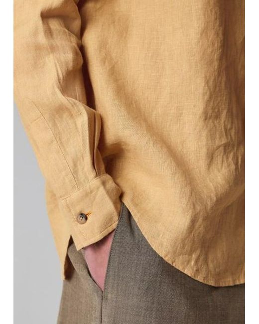 Paul Smith Orange Linen Embroidered Shirt for men