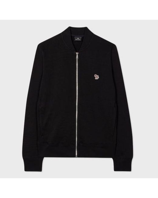Paul Smith Black Mens Reg Fit Zip Bomber Zebra for men