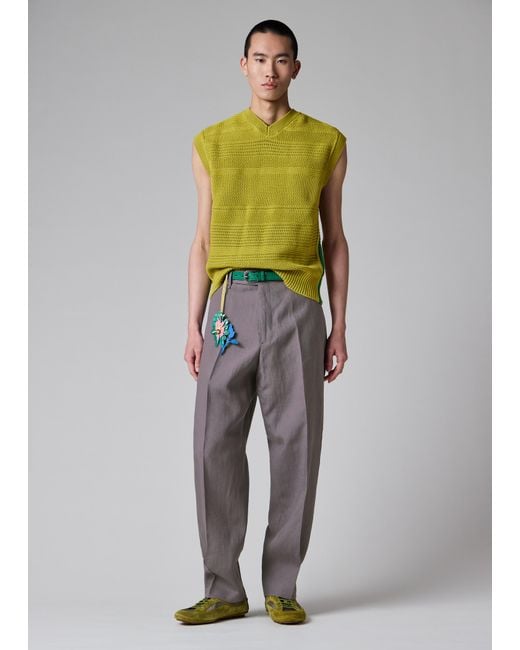 Paul Smith Gray Relaxed-Fit Mauve Linen Trousers for men