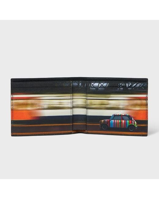 Paul Smith Blue Leather 'Commuter Mini' Interior Billfold Wallet for men