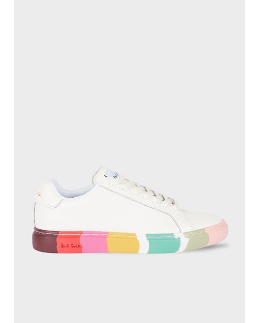 Paul Smith Women's White Leather 'Dusky Swirl'  Lapin Trainers W1S-LAP96-PLEA Col 01