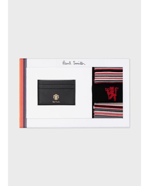 Paul Smith & Manchester United - Credit Card Holder & 3 Pack Men's Socks  Gift Set in White | Lyst