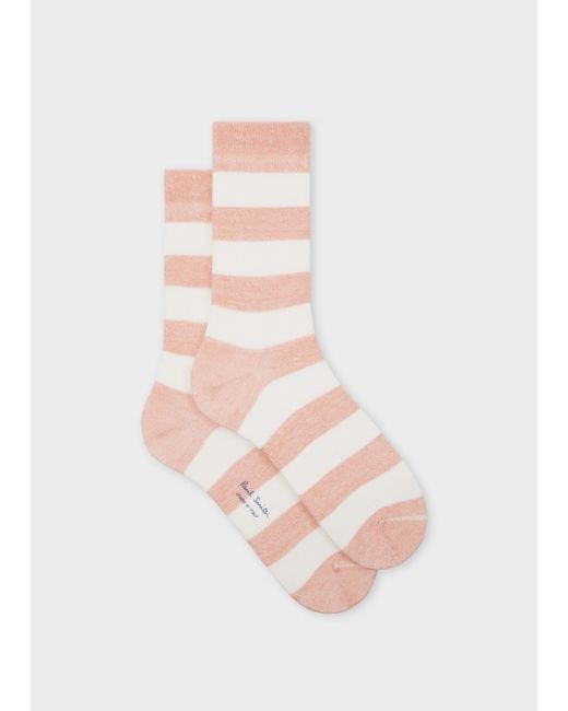 Paul Smith Pink And Stripe Socks