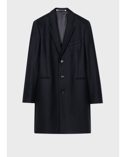 PS by Paul Smith Navy Wool-cashmere Epsom Coat Blue for men