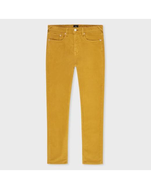 Paul Smith Yellow Tapered-Fit Mustard Corduroy Trousers for men