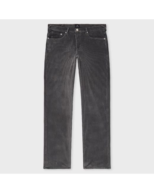 Paul Smith Gray Relaxed Tapered-Fit Smoke Corduroy Trousers for men