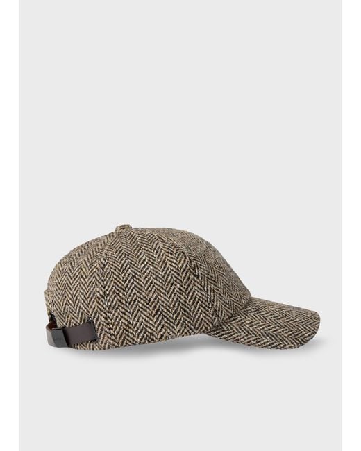 Paul Smith Brown Wool Tweed Cap for men
