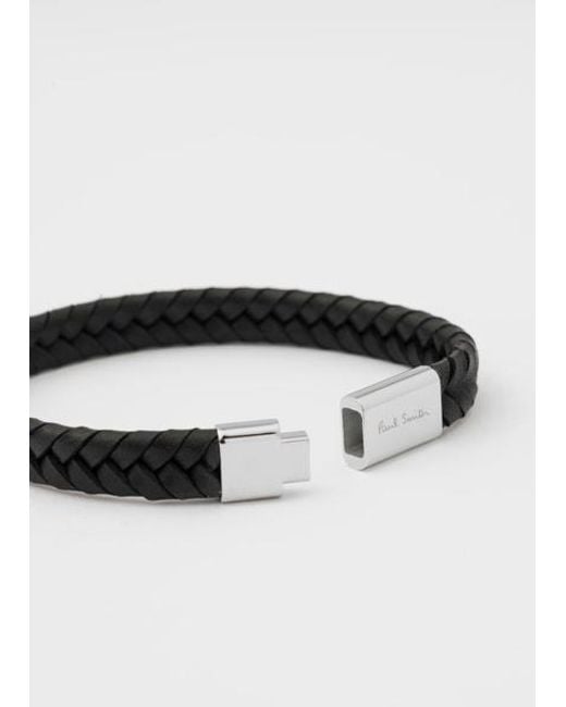 Paul Smith Metallic Braided Leather Bracelet for men
