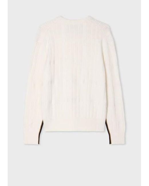 Paul Smith Natural Merino Cable Check Sweater for men