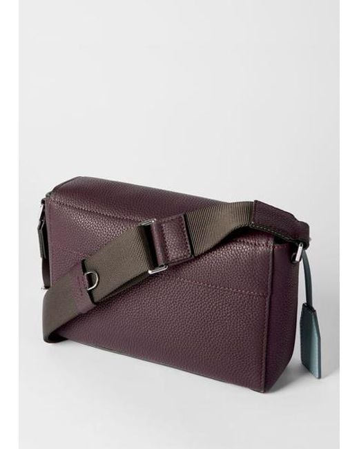 Paul Smith Purple Leather Cross Body Bag