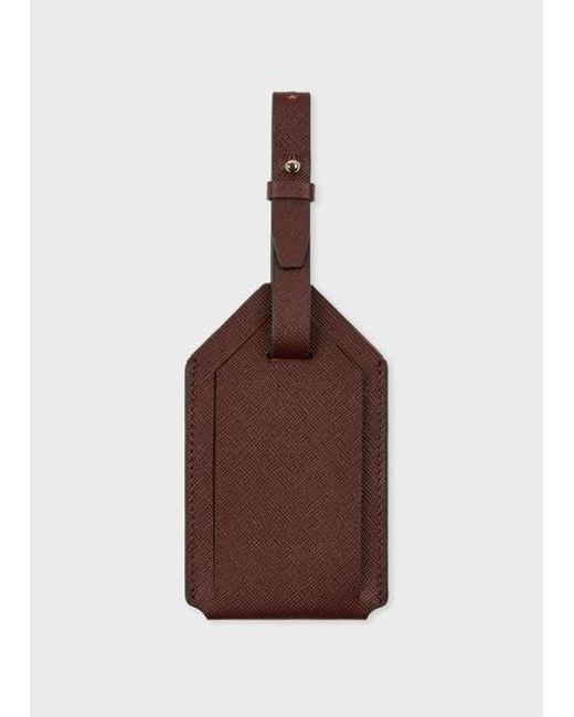 Paul Smith Brown Dark Leather Luggage Tag for men